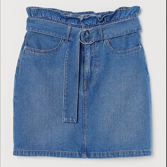 *NEW* H&M Paper Bag Jean skirt - Picture 1 of 4